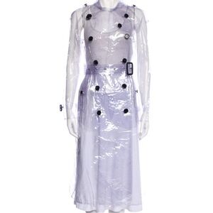 Burberry Authentic Transparent PVC Vinyl Trench Coat Jacket Belt Women’s 8 Med